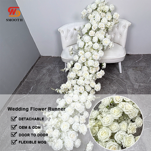 LEDA Event - Camino de Mesa de Rosas Blancas para Bodas, Estilo Simple, Hilera Larga de Flores para Fiestas de Cumpleaños - Product Image 4