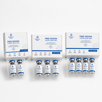 Flacon vide personnalisable en usine, emballage pharmaceutique pliable 3ml 5ml 10ml, boîte d'emballage en papier pliable avec plateau en plastique