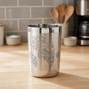 Verre en acier inoxydable à double paroi, motif floral, design classique, pour boissons chaudes, cadeau pour adultes - Product Image 6