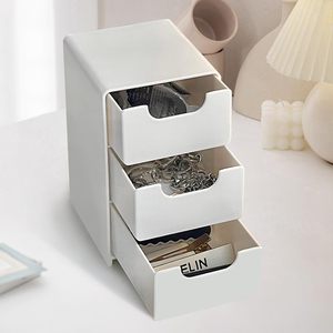 Elegante Organizador de Escritorio Portátil de 3 Niveles, Caja Divisora de Plástico para Suministros de Oficina, Almacenamiento de Joyas y Cosméticos con Cajones - Product Image 1
