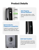 Glomarket Security Interphone visuel entièrement automatique Serrure intelligente Reconnaissance faciale 3d Empreinte digitale biométrique Cerradura Inteligente