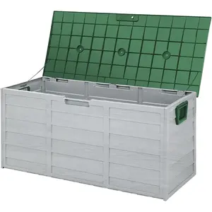 300升户外储物盒翻盖甲板盒防雨阳光庭院花园游泳池阳台聚丙烯户外盒