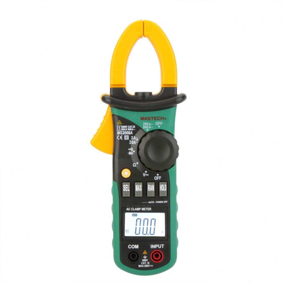 MASTECH MS2008A цифровые клещи Автоматический диапазон клещи Амперметр Вольтметр Омметр с ЖК-подсветкой