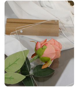 <b>Double</b> Sided Acrylic Picture <b>Frame</b> LED Lighted Display Stand Wooden Base DIY <b>Photo</b> Decor for Bedroom Desk - Product Image 5