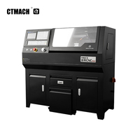 Mini tour CNC CTCNC21C haute précision 2 axes avec commande Fanuc/GSK pour le travail des métaux, les loisirs, l'école et la formation