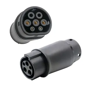 Veículo elétrico carro EV carregador conector soquete tipo 1 para tipo 2 EV carregador adaptador