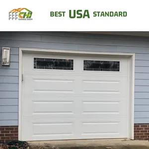 Venta al por mayor de puertas y ventanas de garaje de poliuretano negro de control remoto automático puerta de garaje seccional