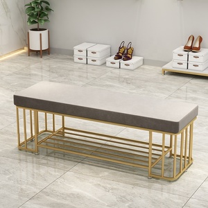 Tienda de ropa, taburete de ajuste de zapatos, <span class=keywords><strong>sofal</strong></span> rectangular, centro comercial, taburete de sala de montaje, puerta de casa, taburete para cambiar zapatos, arte del hierro - Product Image 1