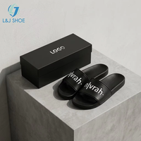 Sandales de rue pour hommes L&J Custom avec logo 3D en relief, certifiées REACH, vente en gros, faible MOQ, pantoufles à marque privée