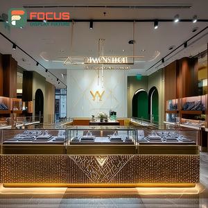 Sistema de Exhibición de Joyería Moderno con Acabado Laminado, Mostrador de Vidrio para Centro Comercial - Product Image 1