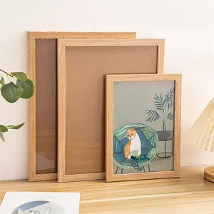 Frames Frame Wholesale A4 Picture Frames Wood Photo Frame With Shatter Resistant Glass Kid Art Frame For Children's Art Collection