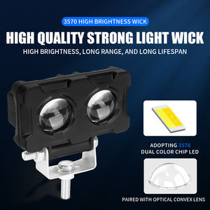 <span class=keywords><strong>2</strong></span> Lens çift renk beyaz sarı araba Led far motosiklet sis farları Mini sürüş işıkları için motosiklet Led ışık - Product Image 3