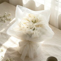 Kertas Pembungkus Bunga Film Jelly Frosted Semi-transparan Fleksibel Tahan Air Perlengkapan Florist Grosir