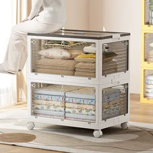 多機能省スペース折りたたみ式PP収納ボックス（キッチン、バスルーム、リビングルーム用）-35L以上容量、モダンデザイン - Product Image 4