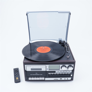 Factory Wholesale Modern Customized Auto Stop Record Player Retro Gramophone Recording Turntable Record Player <strong>Vinyl</strong> with <strong>AM</strong> FM - Product Image 2