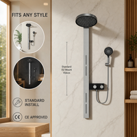 Mitigeur de douche de salle de bain étanche, panneau de douche mural, installation murale, ensemble de robinetterie de douche de luxe pour hôtel, finition brossée