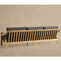 Moderne Outdoor-Möbel Tiefe Bequeme Sitzfläche Wetterfest Massives Teakholz Lange Couch Sofa