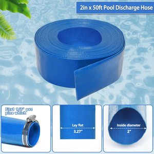 Tuyaux de refoulement d'eau plats en <span class=keywords><strong>PVC</strong></span> bleu renforcé haute résistance pour piscines et irrigation agricole - Product Image 3