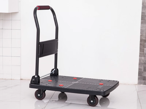 Carrello a Mano Pieghevole in Plastica a Quattro Ruote Silenzioso, Carrello Portautensili con Manico Pieghevole - Product Image 4