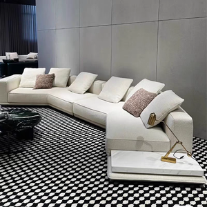 Canapé sectionnel trois places en cuir véritable italien contemporain Milano avec revêtement écologique pour les espaces intérieurs de villa - Product Image 4