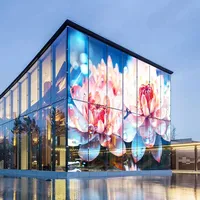 Panneau mural vidéo LED transparent pour publicité, film LED flexible en maille de verre RGB 6 mm, écran autocollant de luxe en film mince