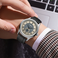 Montre à quartz pour homme de haute qualité, boîtier en alliage, bracelet en silicone, verre minéral, étanche 3 ATM, cadran à aiguilles de 40 mm, épaisseur 9 mm