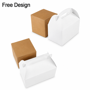 Caja de Papel Kraft Blanca Personalizada con Asa, Plegable, <span class=keywords><strong>para</strong></span> Comida <span class=keywords><strong>para</strong></span> Llevar, Pasteles, Panadería, Almuerzo, Regalos, OEM - Product Image 1