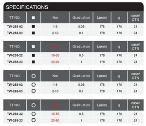 Tournevis dynamométrique OEM de qualité industrielle à verrouillage et réglage faciles en acier chromé 6.35mm 20-90inlb - Product Image 4