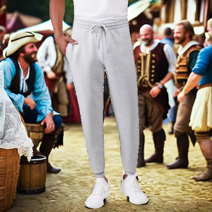 Pirate <b>Pants</b> for Men Cosplay Renaissance Medieval Gothic Costume Trouser Plus Size 3XL Elastic <b>Linen</b>/Cotton <b>Drawstring</b> Closure - Product Image 2