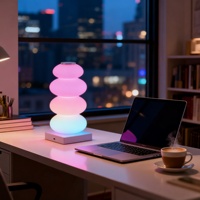 Lampe de table LED RVBW multicolore « Coastal Dreaming », sans fil, à intensité tactile, avec port USB-C, pour la maison, les fêtes, la chambre et le bar