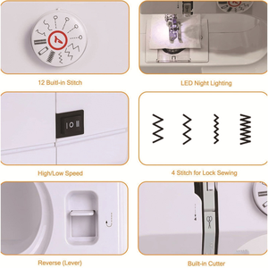 Máquina de Coser Doméstica Multiusos Compacta UFR-725 con Logotipo Personalizado, Venta Caliente, con Puntada Overlock para Coser Prendas - Product Image 4
