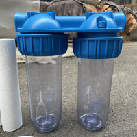 LEVAO Système de purification d'eau en 2 étapes pour cartouches de 10 pouces Système de filtration d'eau en 2 étapes pour toute la maison