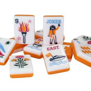 Tuiles de Mahjong américaines en acrylique, 160 pièces, gravées de luxe, 3 couches, ensemble de jeu portable résistant à l'eau pour le jeu - Product Image 4