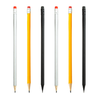 Crayon en bois personnalisable, couleurs noir avec gomme à crayon, Logo personnalisé, 1 pièce, Promotion spéciale