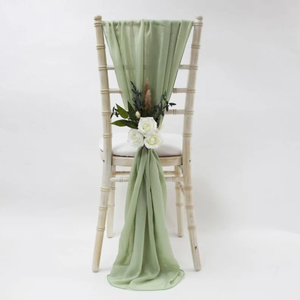 Nouvelle Écharpe de Chaise en Mousseline de Soie au Design Populaire, Décoration de Chaise de Mariage, Housse de Chaise, Drapé pour Événements et Fêtes de Mariage - Product Image 3