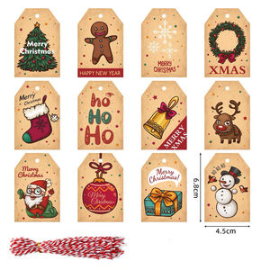 Etiquetas Colgantes Personalizadas con Logotipo de Marca para Feliz Navidad, Hechas con Diseño de Papá Noel, Ecológicas - Product Image 6