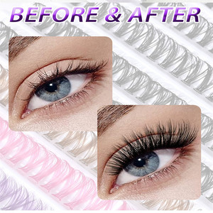 Colorful Lash <b>Extension</b> D Curl Lash Clusters Faux <b>Mink</b> <b>Eyelashes</b> Fluffy Colored Cluster Lashes Vendor - Product Image 2