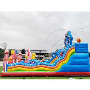 2025 Popular Commercial Castle Kids <b>Inflatable</b> <b>Bouncer</b> Bounce House Playground Ferris Wheel Bouncy Castle for Party with Slide - Product Image 6