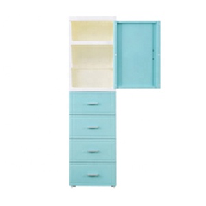 Kitchen and <strong>Bathroom</strong> Corner <strong>Cabinet</strong> 25 cm Single Door Open 4 Storage Drawers <strong>Plastic</strong> Cupboard with Wheels - Product Image 2