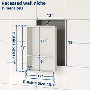 Niche de <span class=keywords><strong>douche</strong></span> moderne en acier inoxydable blanc mat à double couche avec <span class=keywords><strong>angle</strong></span> de 92 pour un drainage rapide. - Product Image 6