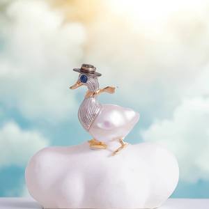 จี้แฟชั่นผู้หญิงแบบ DIY 31328 เงินแท้ S925 พร้อมลูกปัดมุกทรงเป็ดเปล่าขนาด 10-12 มม. สำหรับทำเครื่องประดับ - Product Image 1