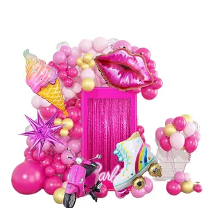 Barbie Globo Rosa Guirnalda Arco Kit De Látex Globos De Aire Baby Shower  Niña Fiesta De Cumpleaños Boda Decoración Suministros