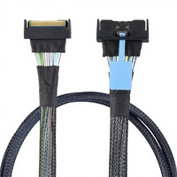 Cable Adaptador de Alta Velocidad Slimline SAS SFF-8654 4i 38P a SFF-8654 4I para Servidor con Funda de Nailon y Material Plástico