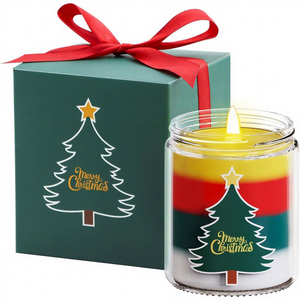 LANJO Christmas <b>Candle</b> Natural Soy Wax 7oz Scented <b>Candle</b> Glass Jar <b>Candle</b> <b>Gift</b> <b>Set</b> for Christmas Wholesale - Product Image 1