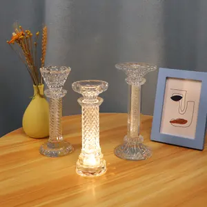 Hurricane Candle Holder Glass Battery Operated Candles Crystal Mercury Glass Candle Holder