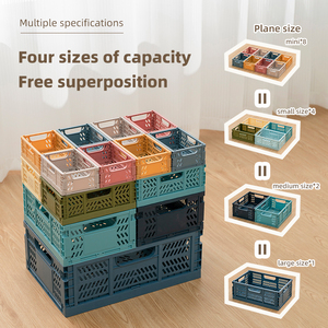 Nhà Máy đa chức năng kích thước nhỏ hộ gia đình lưu trữ Organizer bền máy tính để bàn nhựa lưu trữ gấp giỏ Crate - Product Image 3