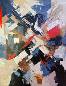 Modern <strong>Large</strong> Custom Size Muti Color Abstract Popular Geometric Textured <strong>Canvas</strong> Wall <strong>Art</strong> Customizable for Bedroom Living Room - Product Image 6