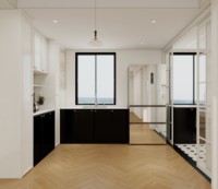 Ensemble d'armoires de cuisine modernes, prêt à assembler, armoires de cuisine modulaires, rangement intelligent, armoires de cuisine en bois massif de luxe, sur mesure