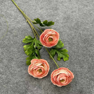Flores artificiales de alta calidad, flores Ranunculus de seda, loto blanco, rosa y azul para decoración de mesa central de boda - Product Image 3