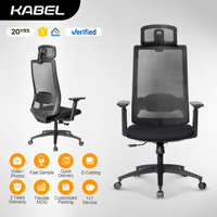 Chaise de bureau ergonomique moderne pivotante à dossier haut en maille confortable pour le personnel, avec repose-tête réglable et design respirant